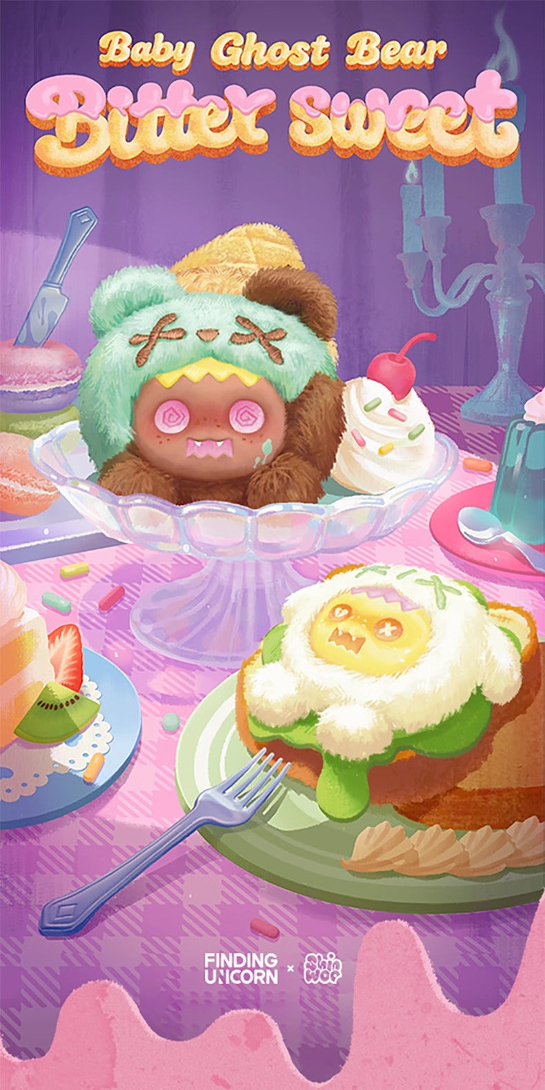 ShinWoo Baby Ghost Bear Bitter sweet Series Plush Blind Box - Image 2