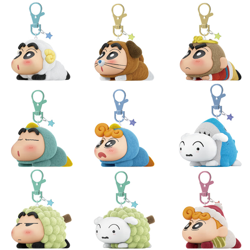 Crayon Shin-chan Flocked Lying-down Party Pendant Figure Blind Box - Image 3