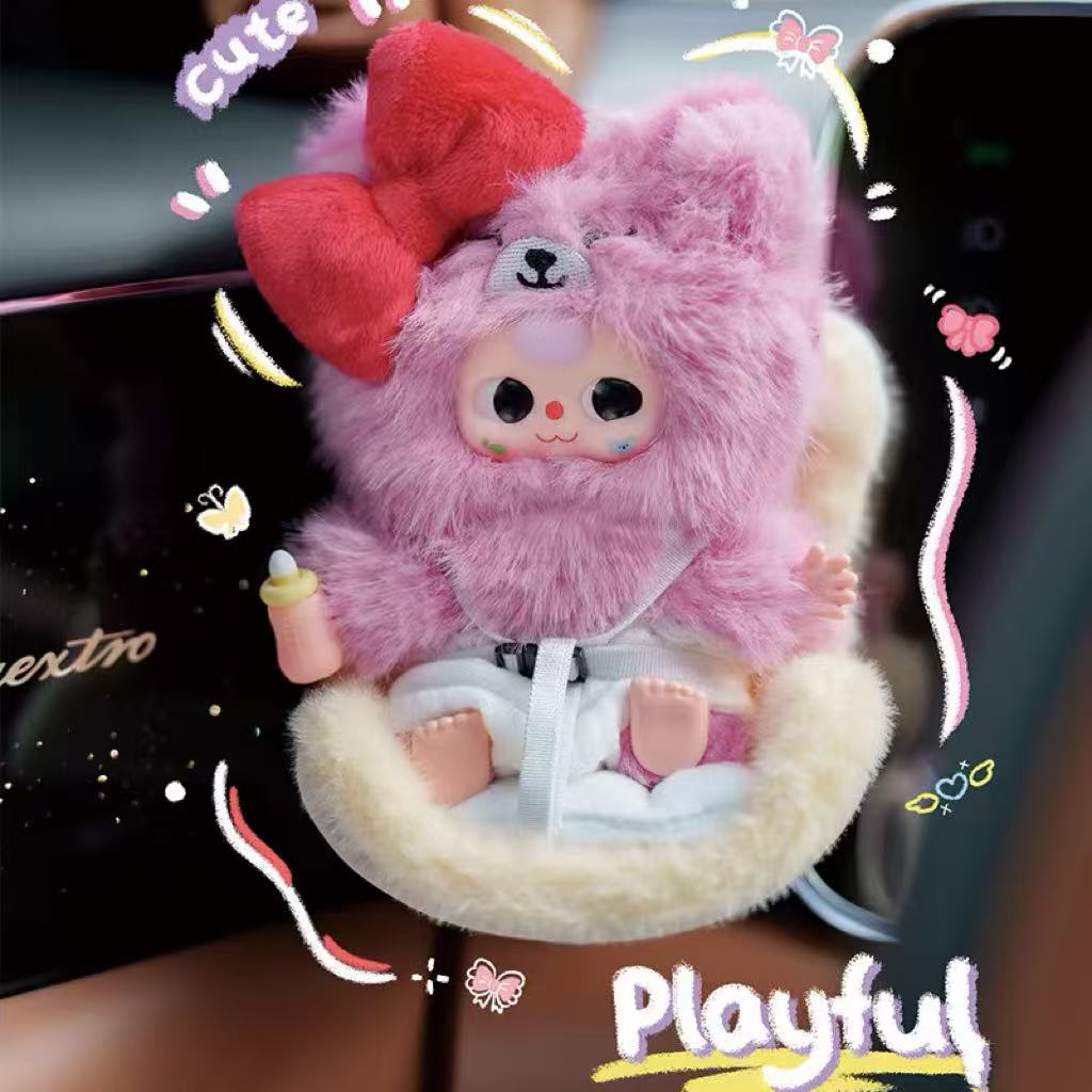 Baby Three Vehicle Mounted Baby Series Plush Dolls, Blind Box - Image 4