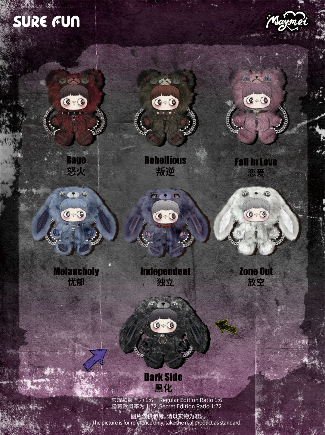 Maymei Rebel Doll Series 400% Plush Backpack Blind Box - Image 3