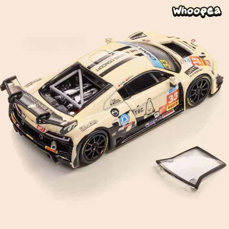 KILO WORKS 1:64 Audi R8 LMS GT3 EVO II #33 China GT T.B.C Cream White Diecast Model Car - Image 3