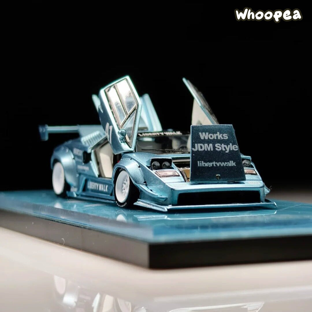TopArt 1:64 LBWK Lamborghini Countach Widebody (TMCS 2026 Malaysia Event Exclusive - Ice Blue) - Image 3