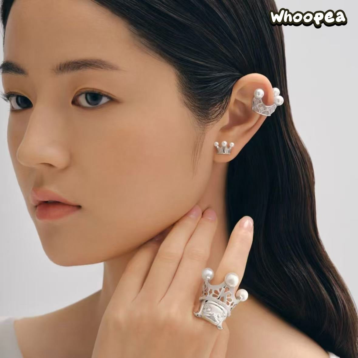 POPOP Jewelry ROYAL MOLLY YUEQI QI Series Crown Ear Studs - Image 4