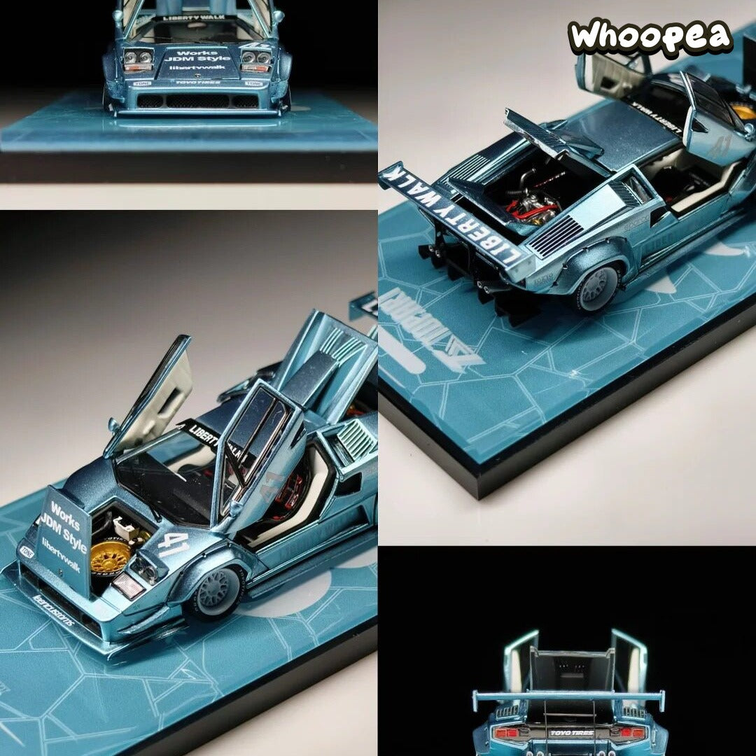 TopArt 1:64 LBWK Lamborghini Countach Widebody (TMCS 2026 Malaysia Event Exclusive - Ice Blue) - Image 6