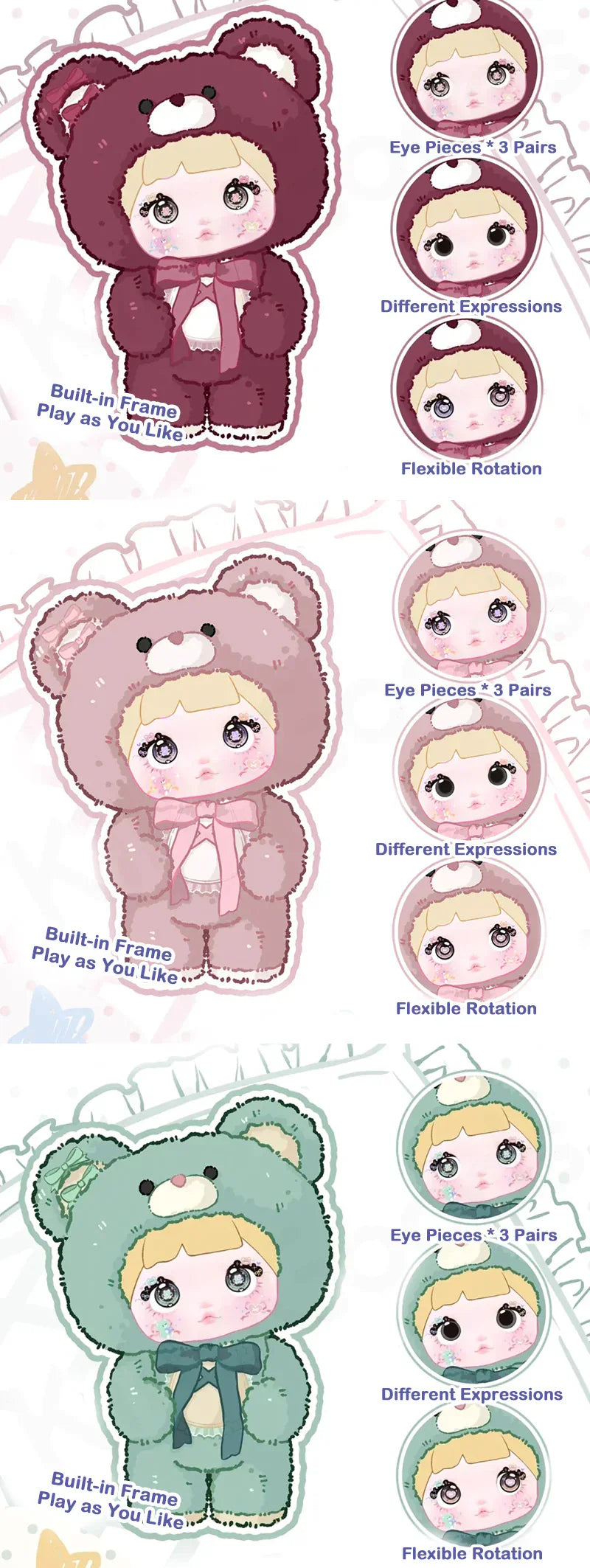 Nommi Good Night Bear Series 400% Plush Dolls, Blind Box - Image 4