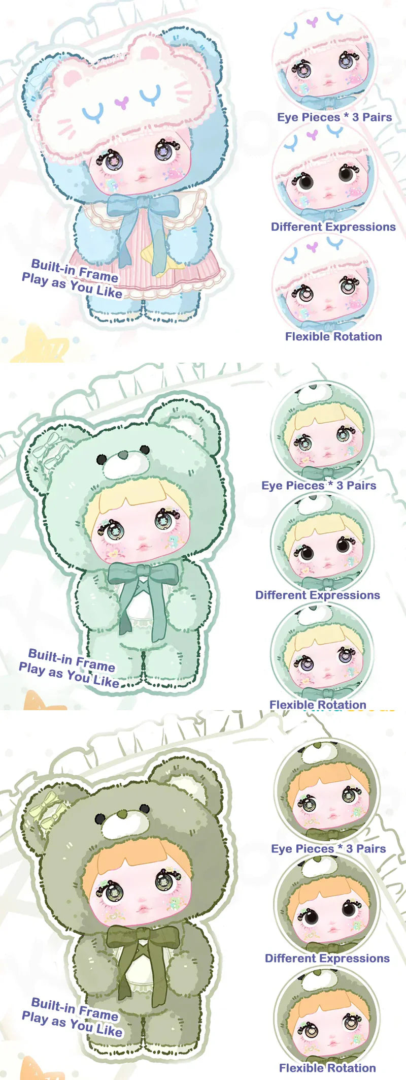 Nommi Good Night Bear Series 400% Plush Dolls, Blind Box - Image 3