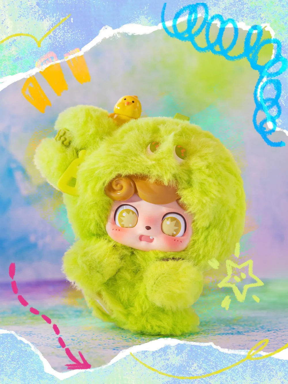 Q Kid Emotional Hairy Monsters Series Pendant Plush Dolls, Blind Box - Image 4