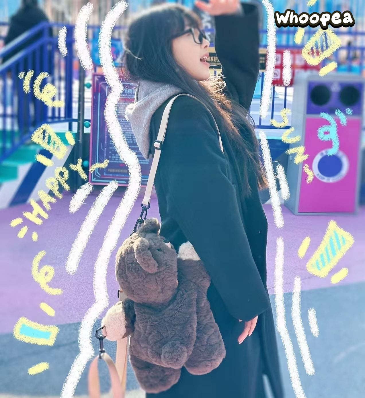 Baby Three Bear Hug Series Plush Crossbody Bag - Image 2