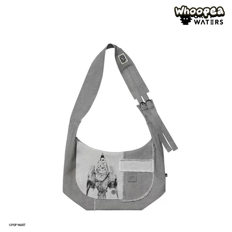 POP MART Hirono Leah Dou Airborne Messenger Patchwork Bag - Image 3