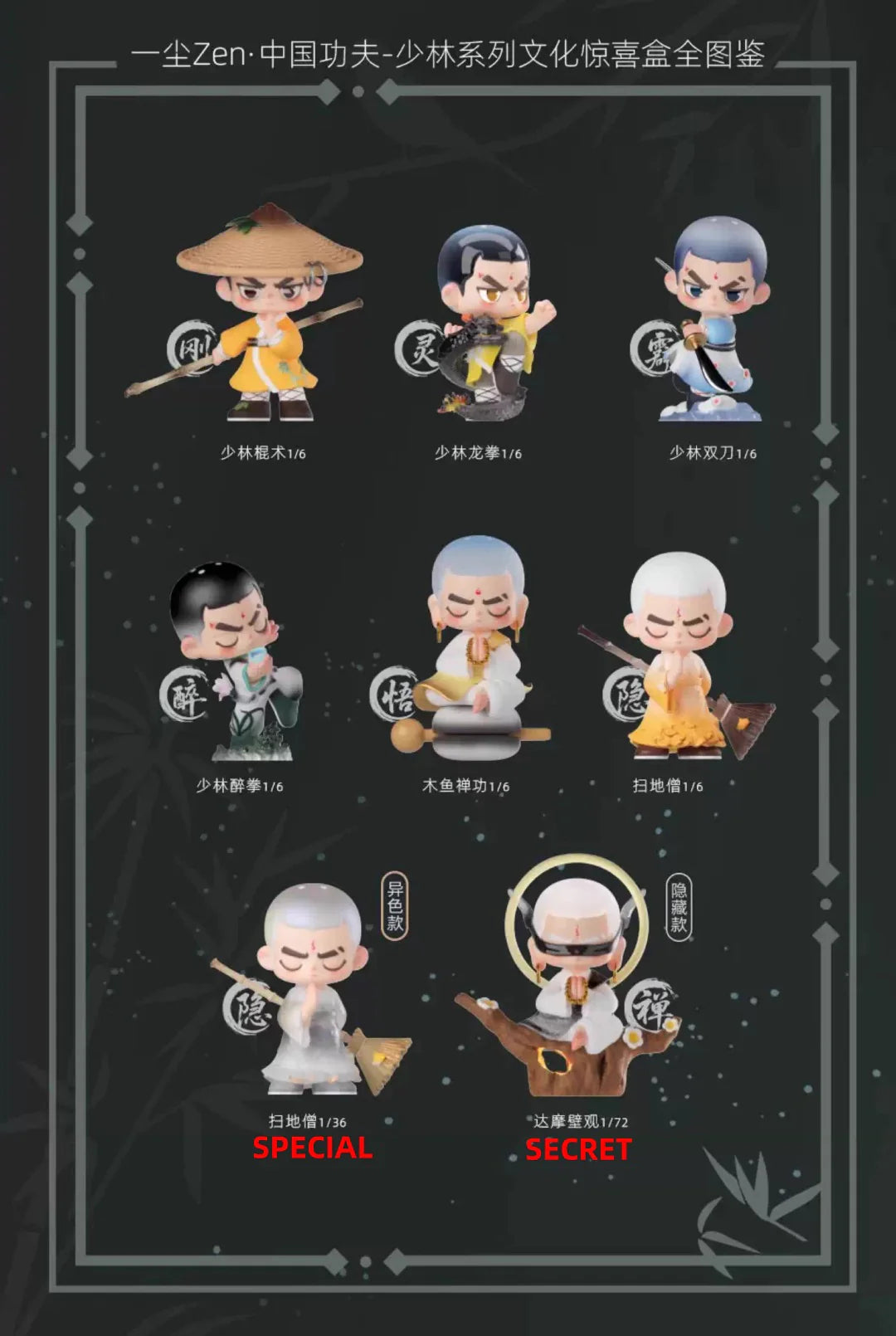 Yichen Zen Chinese Kung Fu Shaolin Series Figures Blind Box - Image 3