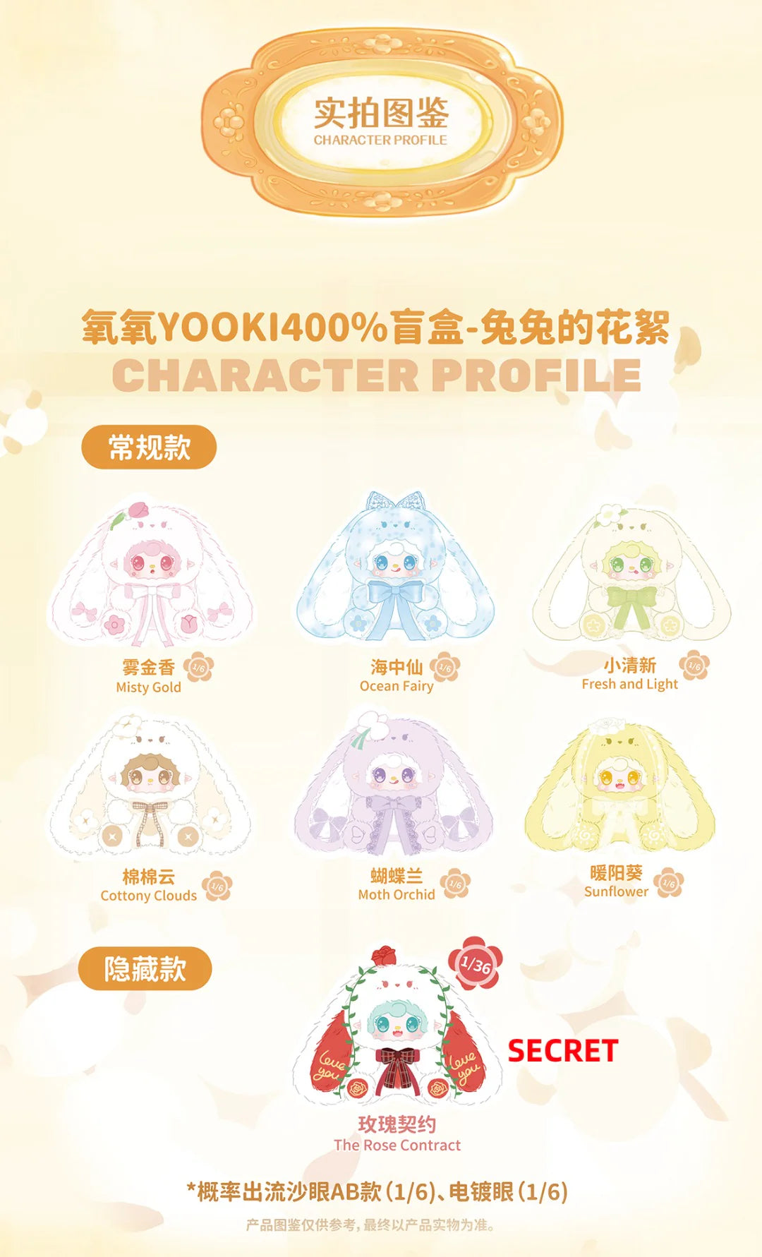 Yooki 400% V4 Bunny's Floral Fragments Series Plush Blind Box - Image 3